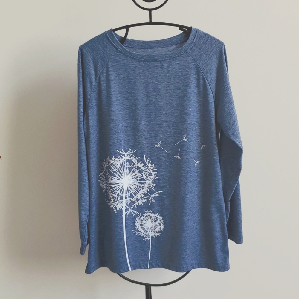 Blue long sleeve tunic T-shirt